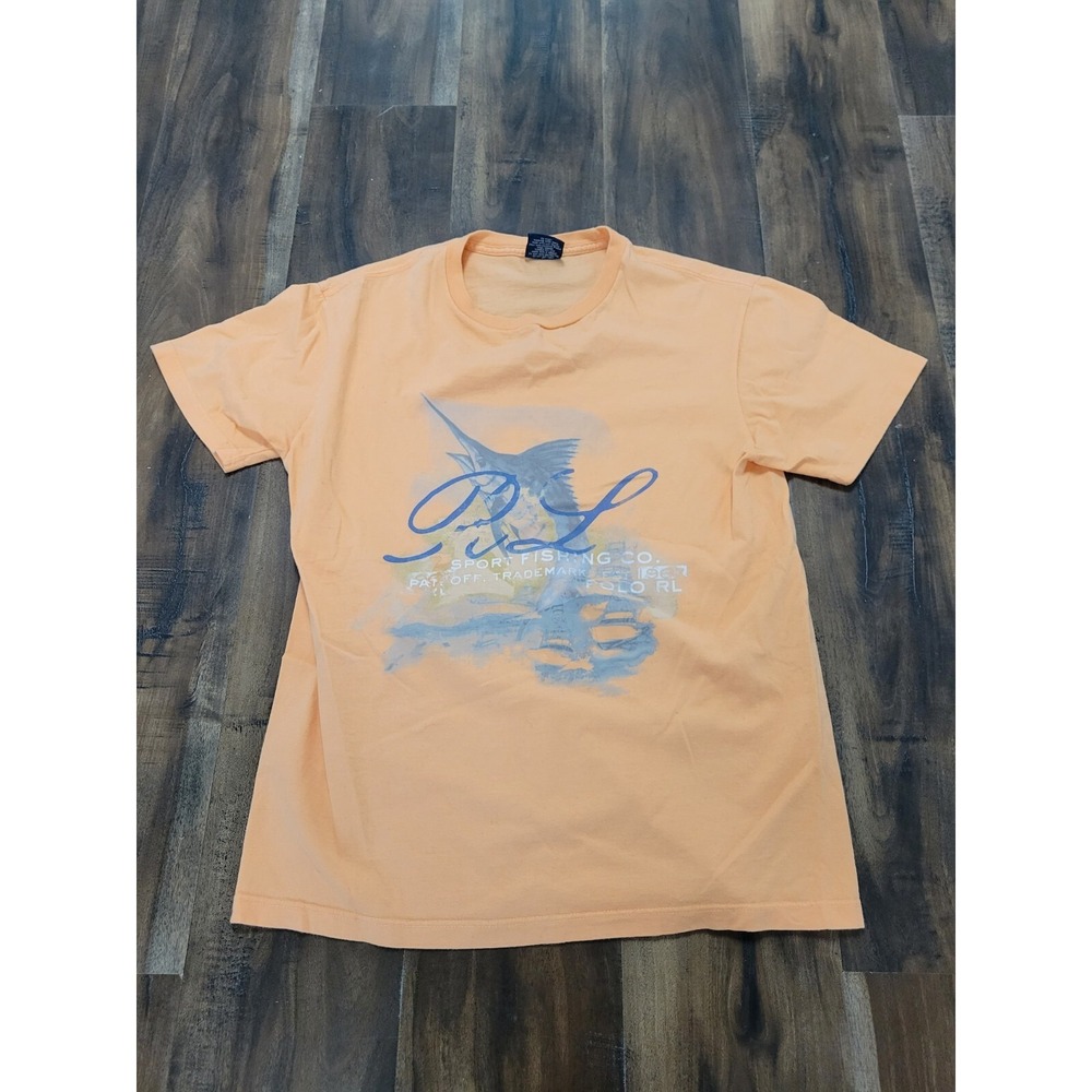 Vintage 90s Polo Ralph Lauren T-shirt Adult Small RL Sport Fishing Co Indie  VTG